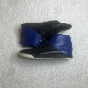 Diesel men's black and blue leather high top‎ sneakers skater grunge 9.5